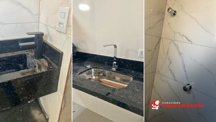 Imagem de Destaque Novo templo da Visão em Cristo recebe torneiras, registros, vasos sanitários e outras instalações hidráulicas na semana de 4 de outubro de 2026.